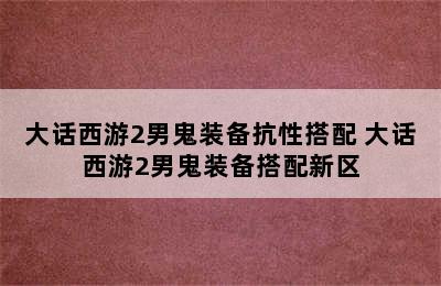 大话西游2男鬼装备抗性搭配 大话西游2男鬼装备搭配新区